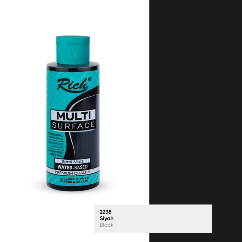 Rich Multisurface Akrilik Boya 2238 Siyah 120cc