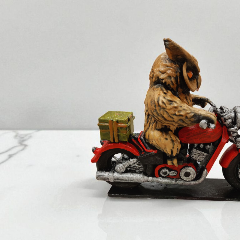 Night Biker (Motorcu) 3D Figür - Gizemli Baykuş Serisi - 056