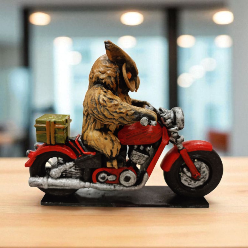 Night Biker (Motorcu) 3D Figür - Gizemli Baykuş Serisi - 056