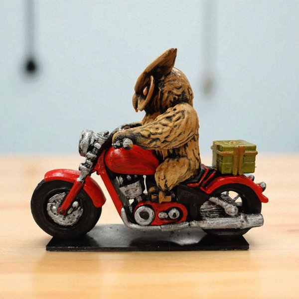 Night Biker (Motorcu) 3D Figür - Gizemli Baykuş Serisi - 056