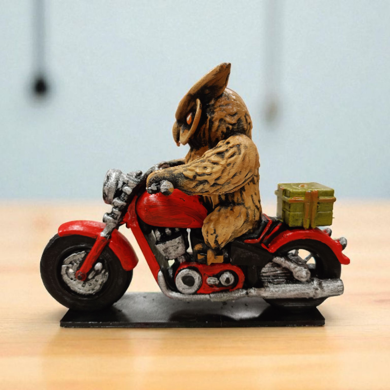 Night Biker (Motorcu) 3D Figür - Gizemli Baykuş Serisi - 056