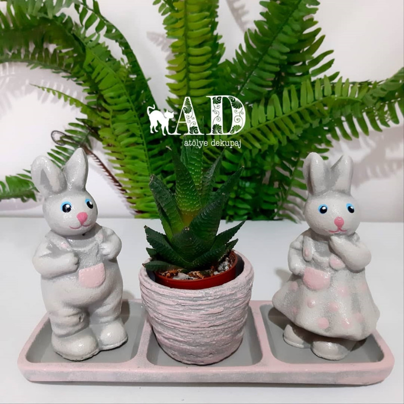 Tavşan Tabanlıklı Saksı Set