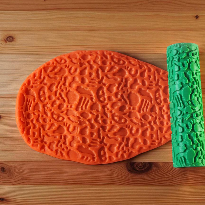 Model 008 - Polimer Kil Doku Oklavası / Seramik Çamuru Desen Rulosu