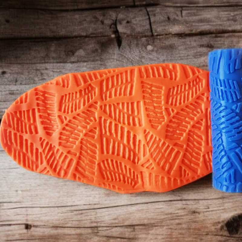 Model 024 - Eğrelti Otu Deseni - Polimer Kil Doku Oklavası / Seramik Çamuru Desen Rulosu