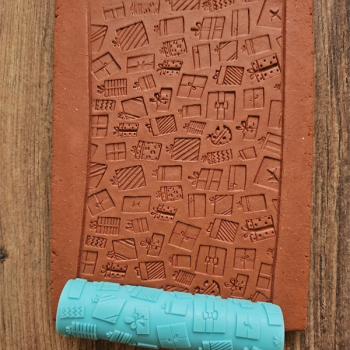 Model 152 -Hediyeler Deboss & Emboss İkili Set - Polimer Kil Seramik Çamuru Doku Oklavası