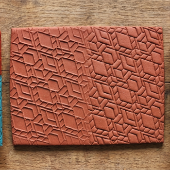 Model 233 -Geometrik Desen Deboss & Emboss İkili Set - Polimer Kil Seramik Çamuru Doku Oklavası